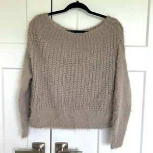 Round Neck Fuzzy Sweater